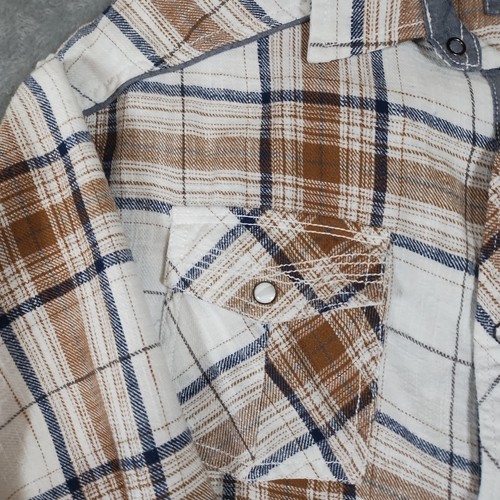 BKE Buckle Shirt Mens Sz XL White Tobacco Athletic Fit Western Pearl Snap - Picture 3 of 11