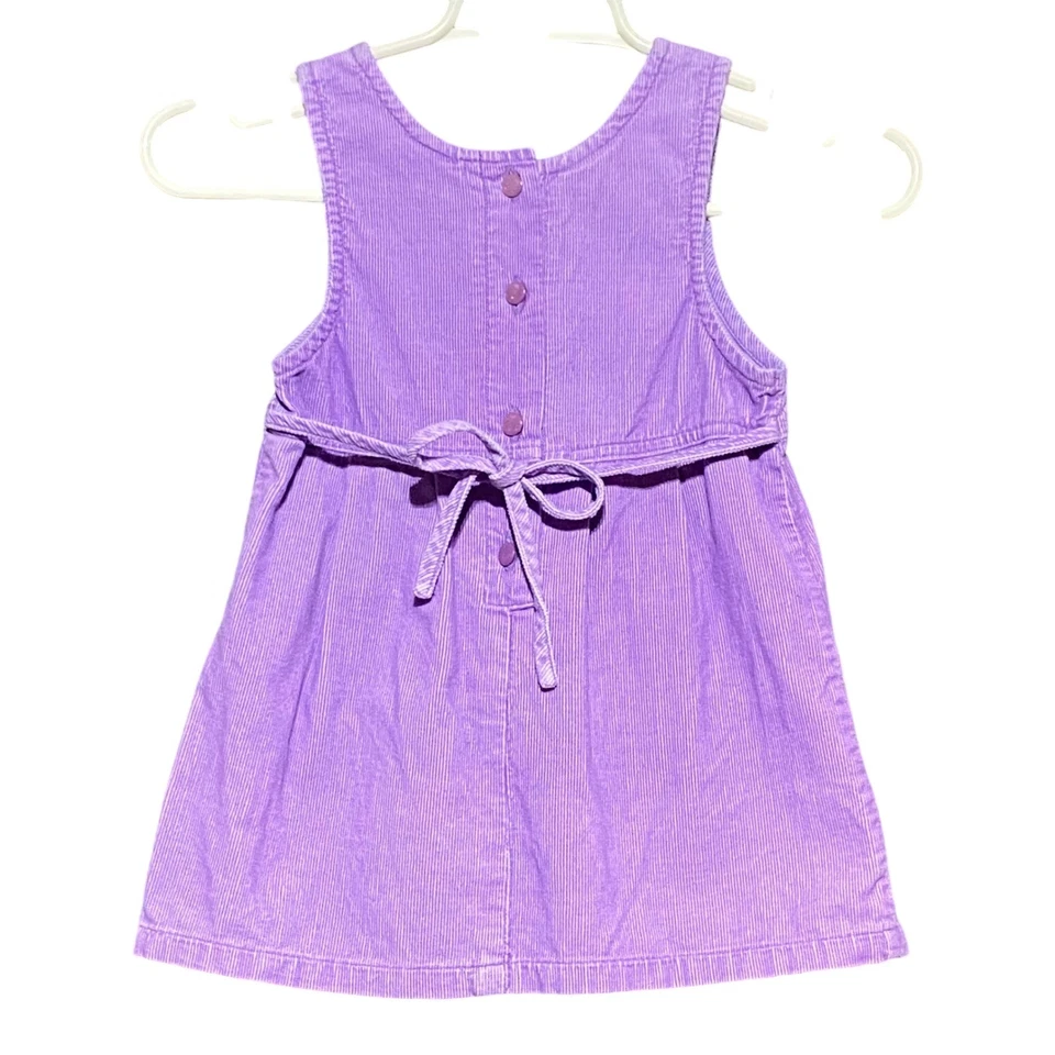 Vintage Disney Classics Girls Purple Corduroy Cinderella Pinafore Dress Size 4T - Image 2 of 4