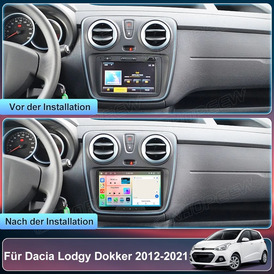 DAB+ 4+64GB Android 15 Autoradio GPS Carplay FM Für Dacia Lodgy Dokker 2012-2021 - Bild 2 von 4