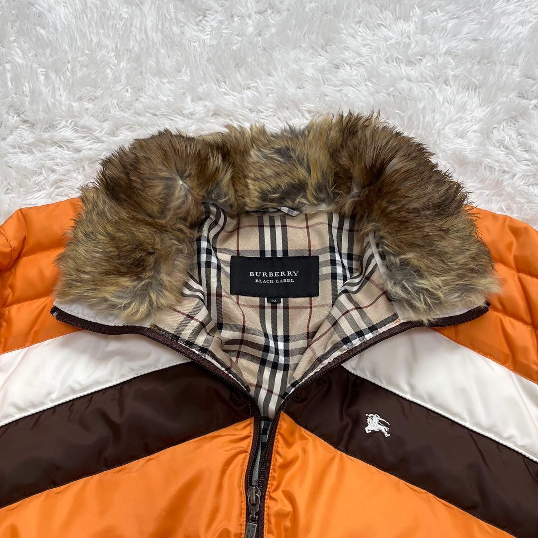 BURBERRY BLACK LABEL Down Jacket Size M Orange From Japan thumbnail 8
