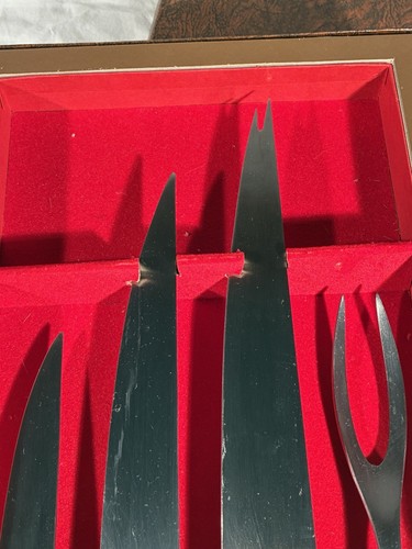 Vintage Kalmar Designs 4 pc Stainless Steel Knife and Fork Boxed Set from Italy - Picture 4 of 13