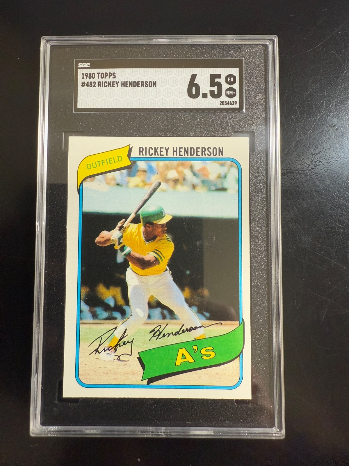 1980 Topps Rickey Henderson #482 Rookie Card (RC) SGC 6.5 Oakland A's HOF