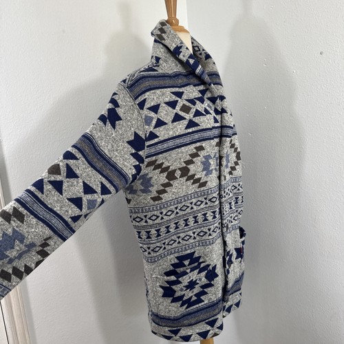 Levis Cardigan Sweater Mens L Fleece Shawl Aztec Southwest Western Lodge Style - Picture 4 of 14