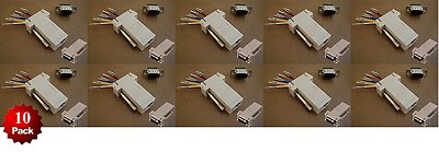10 Pack- DB9 Male to RJ45 Female Modular Adapter Connector 8P8C Serial RS232 Lot