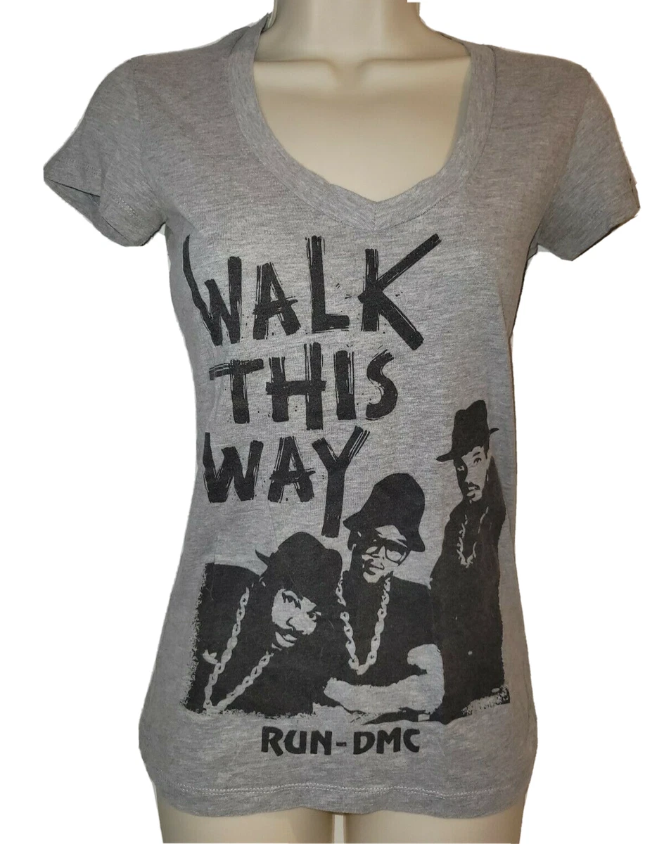 RUN DMC Women's Small V-Neck T-Shirt S Gray Shirt Rockware Anthill ...