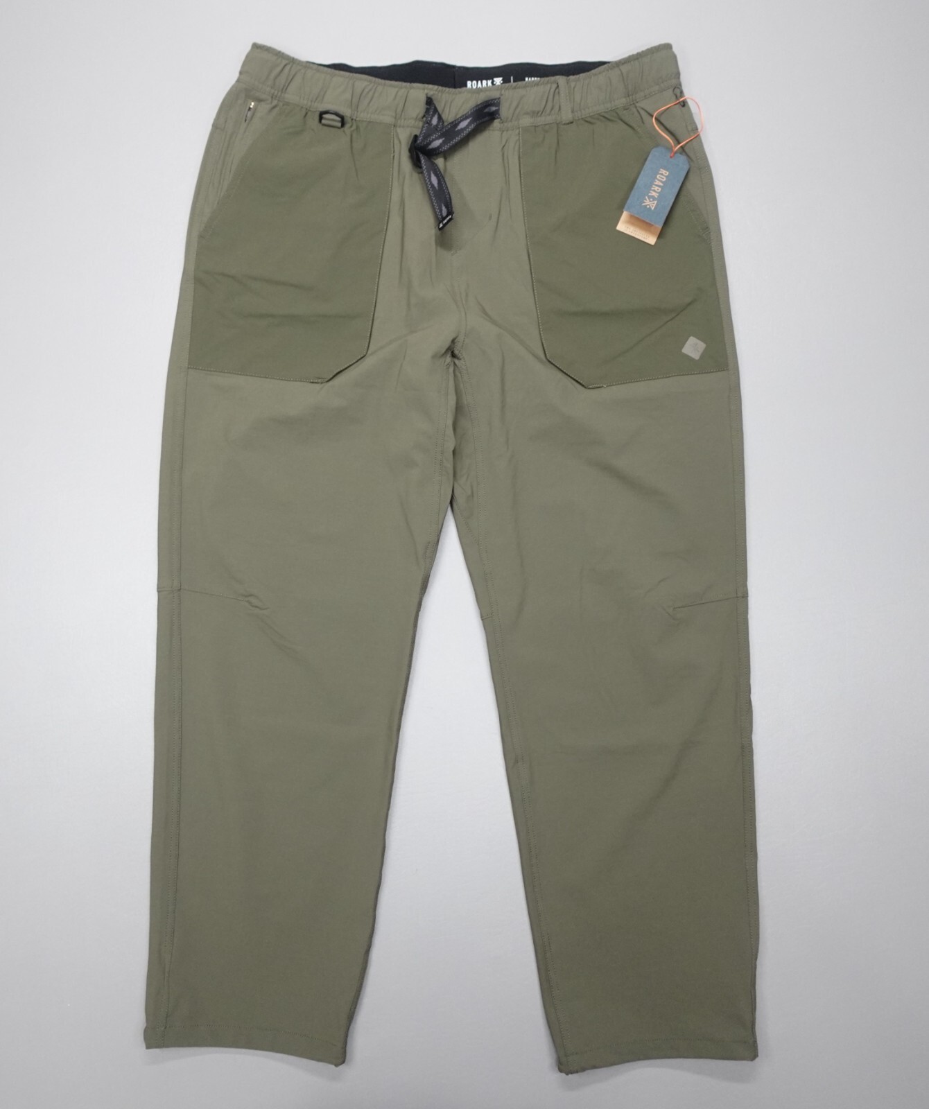 Pantalones de exterior Roark Happy Camper verde militar RP325 para hombre calce relajado talla XL