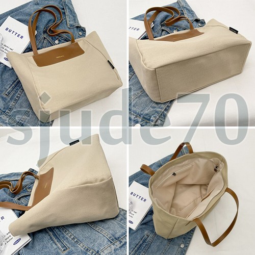 Women Canvas Tote Bag 16 inch Laptop Shoulder Bags Casual Handbag Shopping Purse - Picture 3 of 9