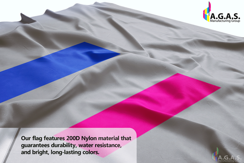 Androgynous Pride Flag-Single Sided Printed-Brass Grommets-Fade Proof Colors - Picture 22 of 40