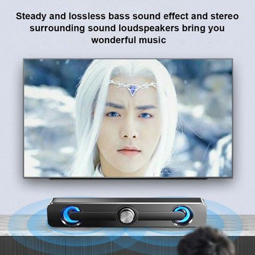 For Computer TV PC Laptop Wired/Wireless Speaker Soundbar Stereo Bass Subwoofer - Imagen 10 de 12
