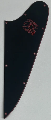 Guitar Slinger Parts For Gibson Firebird Blank Style Red Logo 3 Ply Black