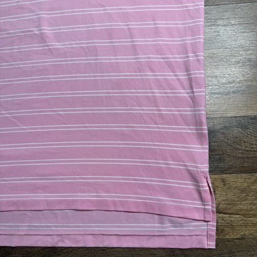 Ralph Lauren Polo Golf Pink/White Stripe Shirt w/ Rolling Rock Club Logo Large - Picture 6 of 12