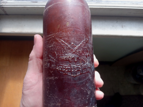 LOS ANGELES BREW CO FLYING EAGLE 1890s BLOB TOP CALIFORNIA PRE PRO BEER BOTTLE - Picture 2 of 9