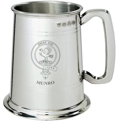 Munro Clan Crest Krug 1 Pint Zinn
