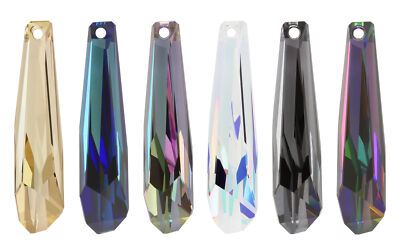 Ciondolo In Vetro Ametista. Forniture Per Gioielli Artigianali. Placcato Lucido / 2 Pezzi - Articolo N. CG067-AM - Italia - Foto 2