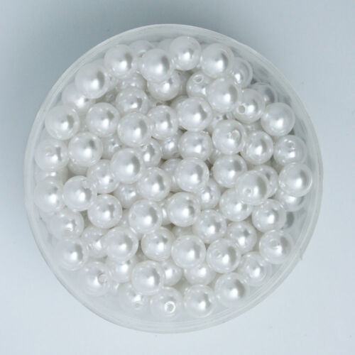 Lot 10 Perle imitation 10mm Blanc perle de culture, creation Bijoux, Collier, - Foto 1 di 4