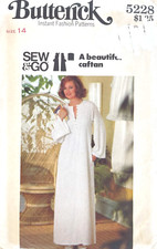 1970's Butterick Misses' Caftan Pattern 5228 Size 14 UNCUT