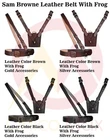 British Army Officers Sam Browne Military Leather Belt Shoulder Strap with Frog