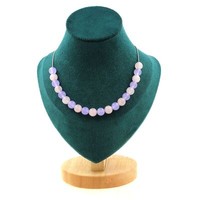 Halskette 20 Perlen Rosenquarz + Lavendel Chalcedon 8 Mm Kette FüR Damen