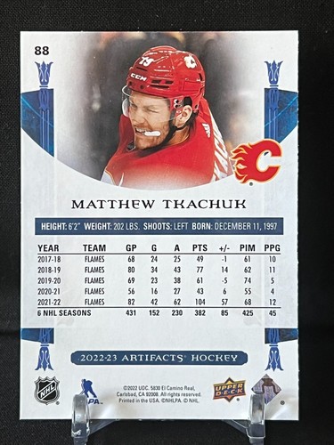 2022-23 Upper Deck Artifacts Silver Matthew Tkachuk #88 - Bild 2 von 2