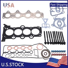 Head Gasket Set W/Bolts&Intake Exhaust Valves For Hyundai Accent Veloster Rio1.6