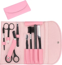 Professional Eyebrow Shaping Grooming Kit,8Pcs/Set Eyebrow Grooming Kit with Lea