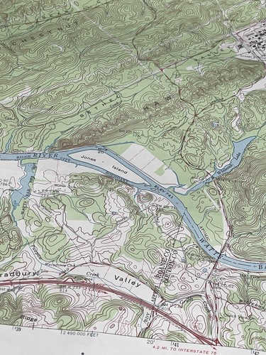 "Mapa de hoja cuadrangular vintage 1968 Atomic City 22""x27"" Oak Ridge Bethel Valley" - Imagen 8 de 11