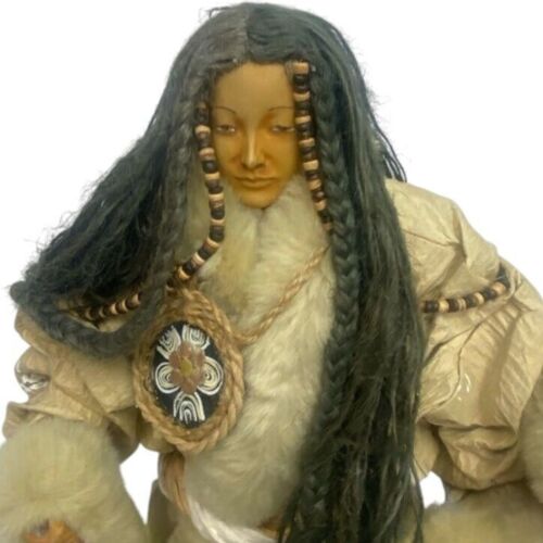Folk Art Paper Mache Woman Sculpture Artist Paulette Cui Tibetan Nomad Ethnic - Picture 4 of 20