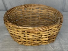 Wicker Weaved Oval Basket Made in the Philippines Brown Basket 9"x7.5"x5"