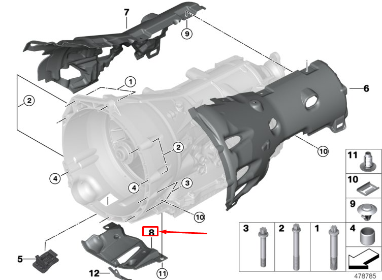 Nouvelle capsule acoustique de boîte de vitesses BMW 3 G20 24008612330