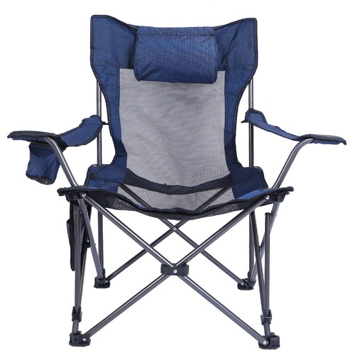 Heavy Duty Camping Chair w/Reclining Backrest Folding Lounge Sit& Lie Down Chair - Picture 3 of 34