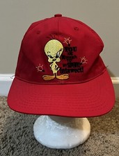 Vintage Tweetie Bird Acme Clothing snapback cap hat adult OSFA red Made In USA