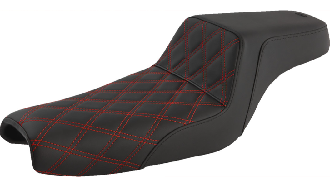 Saddlemen Step-Up Red Lattice Seat 4 Harley 04-22 XL W/3.3 Tank 10