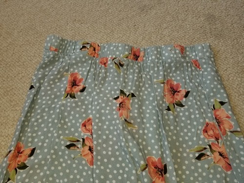 VINTAGE Y2K Womens Skirt-NEW LOOK-blue/white/pnk floral/polka dot button midi-8 - Picture 3 of 4