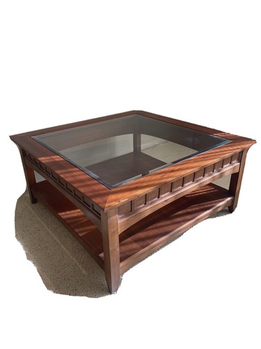 Thomasville furniture coffee table - w/ glass Top