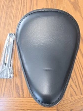 Leather Motorcycle Solo Seat Black Spring Bracket Kit Hard Bottom Compatible wit