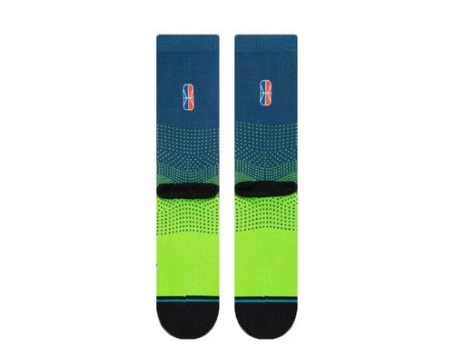 Stance Casual NBA Twolves Gaming 2K Navy/Lime Crew Socks M558A19TWG-NVY - Picture 3 of 3