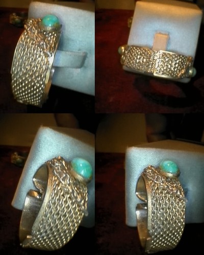 1920 unusual Designer Jewlery Gold P. Sterling Silver? Italy Hand made Earrings - Picture 5 of 8