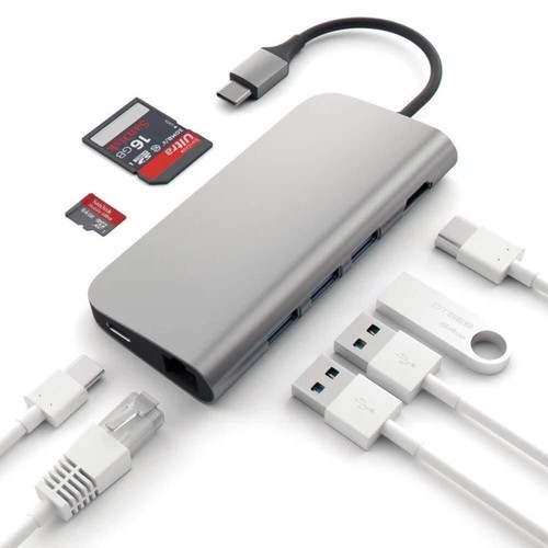 SATECHI Adaptateur Multiport en Aluminium HDMI 4K Port USB-C Gigabit Ethernet... - Picture 3 of 5