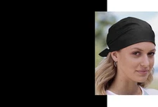 BLACK SOLID Cotton BANDANA SCARVE Bandanna Scarf HEAD WRAP Cap Hanky 22"