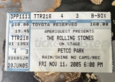 THE ROLLING STONES Concert Ticket Petco San Diego USA 11 Nov 2005 A Bigger Bang
