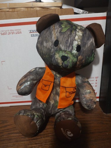 Mossy Oak Camouflage 12” Teddy Bear Plush Toy Orange Vest - Picture 7 of 7