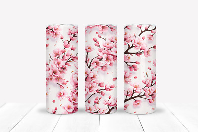 Tumbler Drinkware Set, Elegant Cherry Blossom, Flowers, Birthdays, Romantic Gift