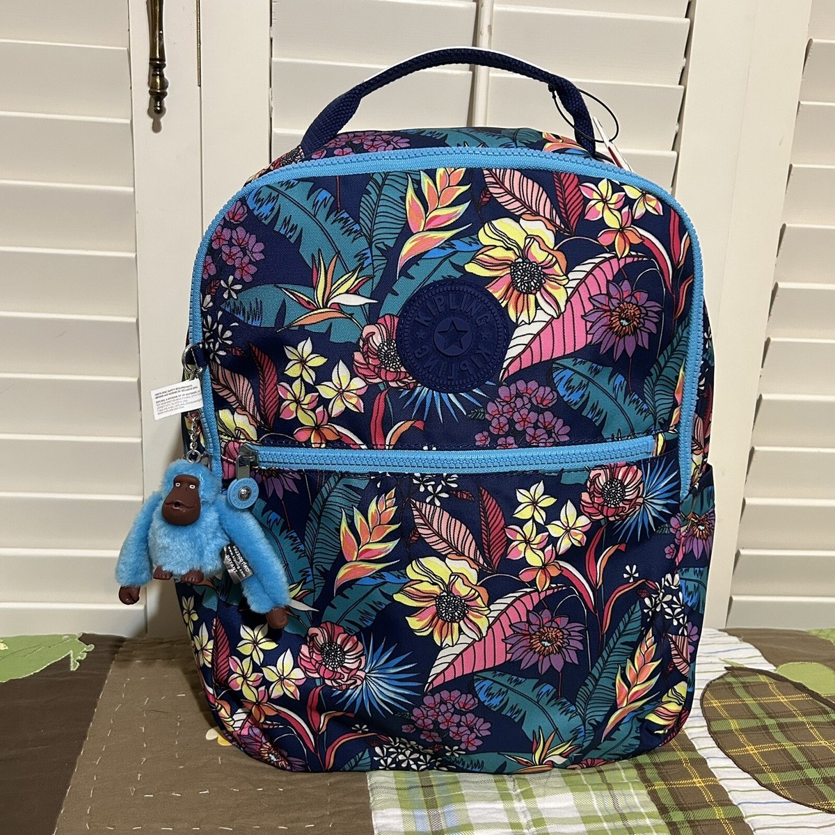 NWT Kipling Shelden Backpack - Exotic Leaves Print - Cute  display picture 2