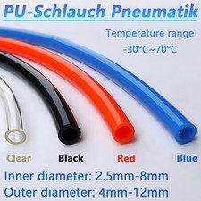 Pneumatic PU Pipe Tube Hose 4mm-16mm Polyurethane Tubing Air Chemical Fuel Oil