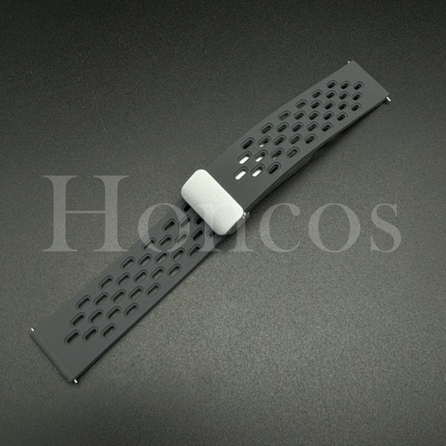 20 22 MM Silicone Rubber Watch Band S Magnetic Quick Release Fits for Timex Gray - Picture 3 of 3
