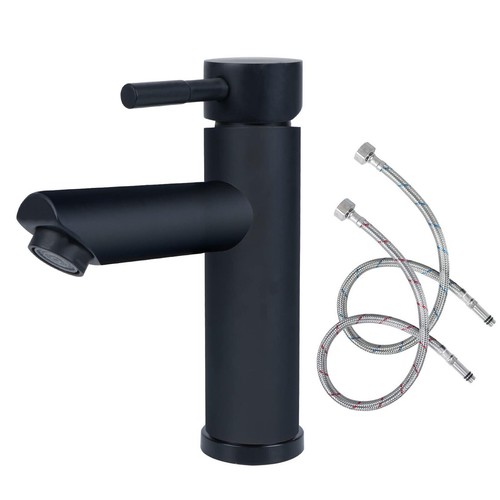 Chrome Luxury Bathroom Modern Basin Sink Mono Square Mixer Tap & Waste Cloakroom - Picture 28 of 36