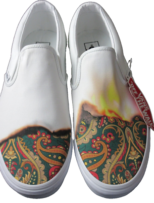 Vans Men's Classic Slip On Big Reveal True White Paisley Canvas