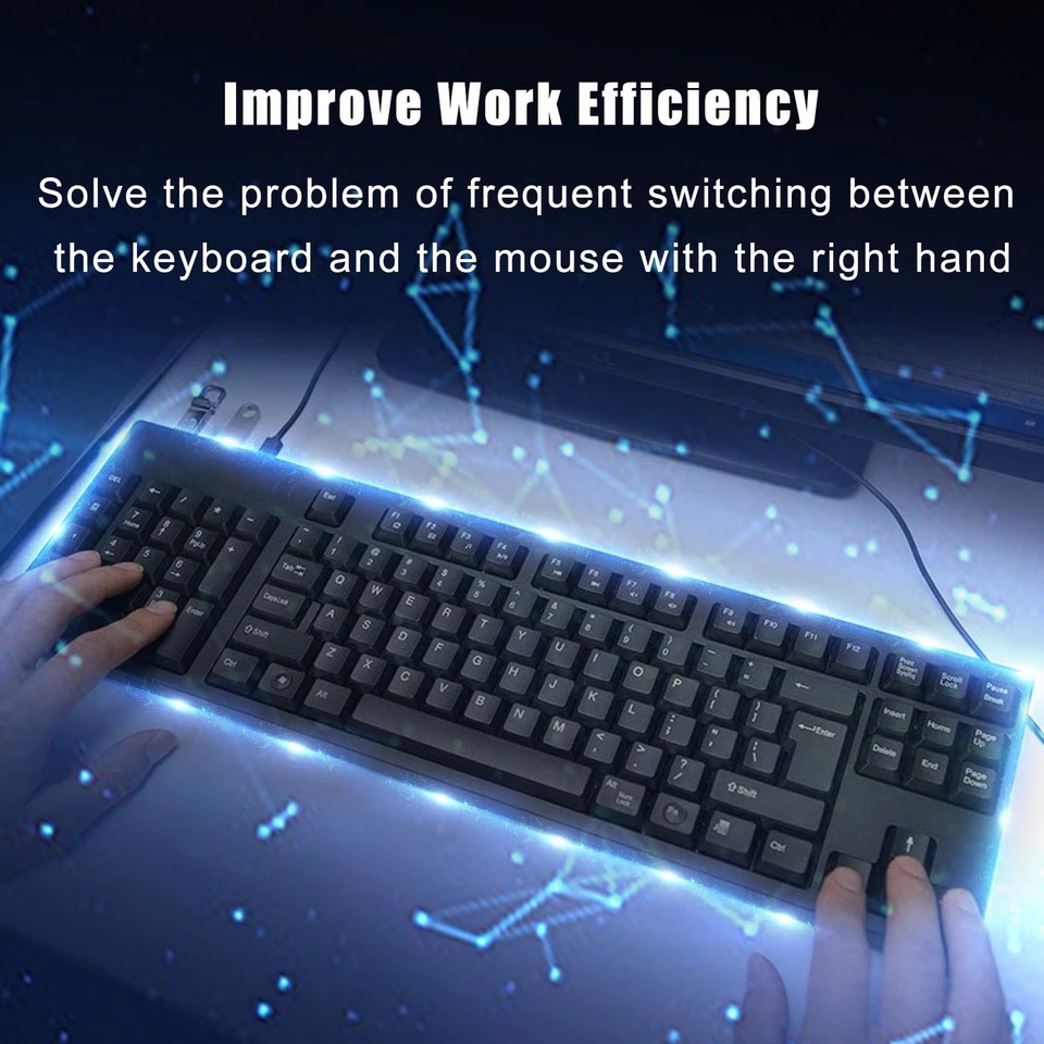 Ergonomic Full-size 109 Keys Keyboard Left Hand Keyboard with Dual USB Interface - Image 4 of 4