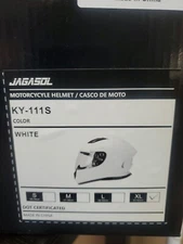 NEW JAGASOL KY-111S DOT Full Face Motorcycle Bike Helmet White XL +Tinted Visor