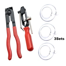 2pcs CV Joint Clamp Banding Tool Ear Type Boot Clamp Pliers & 3 Set Of Clamps